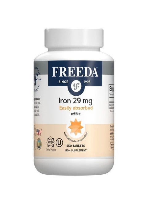 Freeda Iron Supplement - Ferrous Fumarate Iron Tablets for Iron Deficiency - Gentle Iron Supplement for Anemia - Ferrous Iron Supplement for Women - Iron Pills for Men (250 Ct)