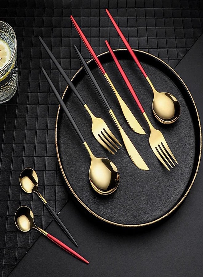 KOOSHLO Set of 4 Stainless Steel Cutlery Set of Spoon,Knife, Spoon, Tea Spoon and Fork,Kitchen Utensil Set Include Spoons and Forks Set, Satin Polished Finished, Dishwasher Safe (Blue) - Image 5
