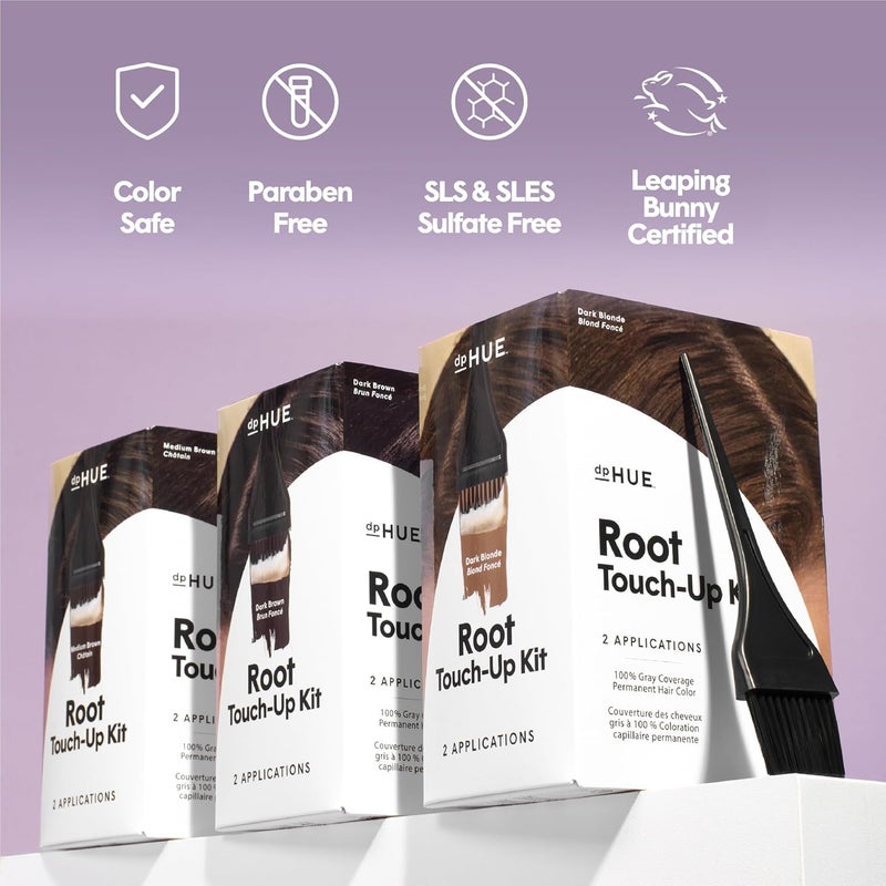 dpHUE Root Touch-Up Kit, Medium Blonde - Permanent Hair Color for Gray Coverage - Includes Two Applications - Paraben, SLS & SLES Sulfate Free - Leaping Bunny Certified - Image 4