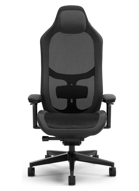 Fractal Design Refine Gaming Chair - Ergonomic, Adjustable 4D Armrests, Memory Foam Headrest, Synchro-Tilt Mechanism, Cold Cured Foam Seat & Back, Height & Depth Adjustable Lumbar Support, Aluminum Wheelbase, 65mm Soft PU Casters, Max Weight Capacity 125kg, Breathable Mesh Upholstery, BIFMA Certified, Mesh Dark | FD-CH-RE1M-01