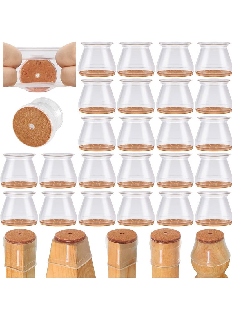 VIUAUAX 24 قطعة من واقيات أرجل الكراسي، وسادات أقدام الأثاث، وسادات أثاث مطاطية مانعة للانزلاق، وسادات حماية للأرضيات الخشبية، وسادات أقدام طاولة سميكة متعددة الوظائف مضادة للخدش، للأرضيات الخشبية الصلبة، أغطية سيليكون لحماية أرضيات البلاط الخشبية، وسادات من اللباد، أغطية أرجل الأثاث مانعة للانزلاق وتقلل الضوضاء (مناسبة لـ: 1.3 بوصة - 2 بوصة) - Image 1