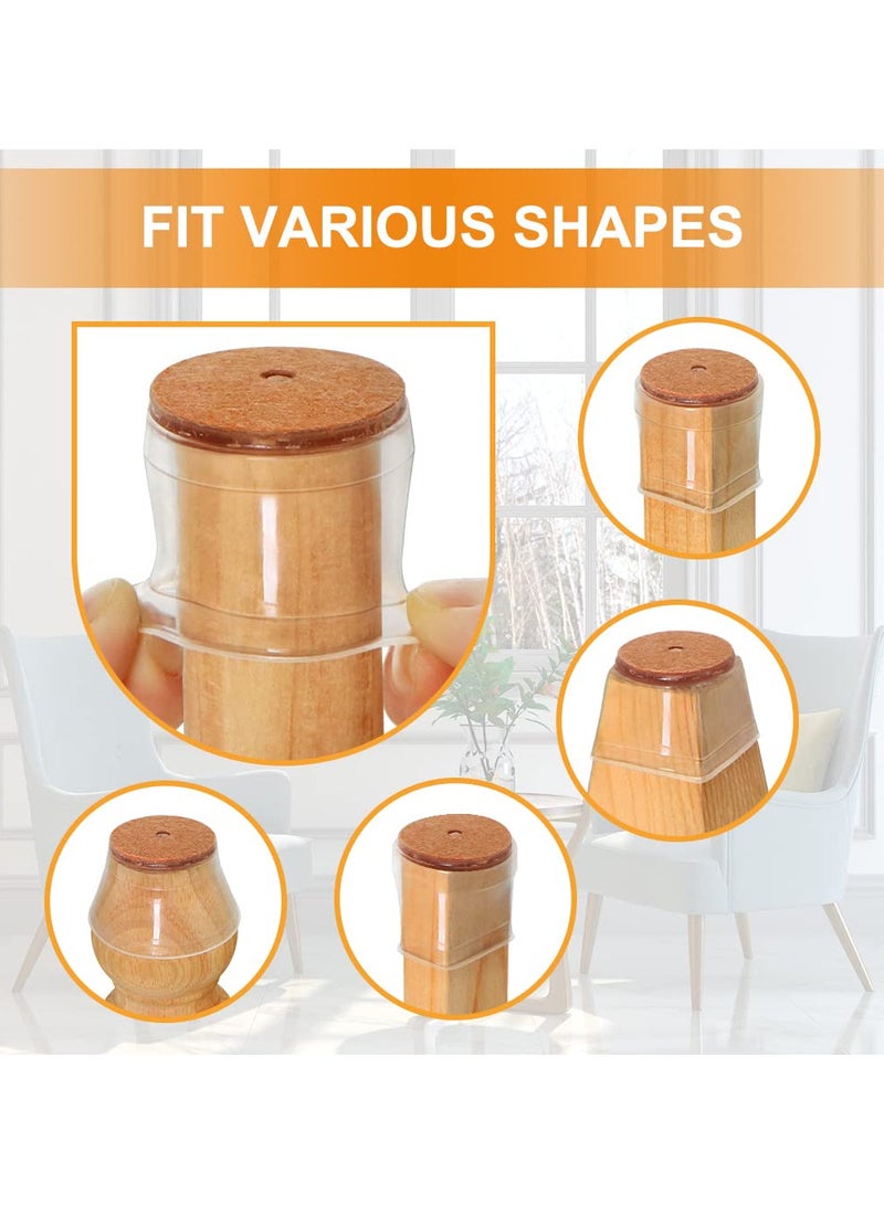 VIUAUAX 24 قطعة من واقيات أرجل الكراسي، وسادات أقدام الأثاث، وسادات أثاث مطاطية مانعة للانزلاق، وسادات حماية للأرضيات الخشبية، وسادات أقدام طاولة سميكة متعددة الوظائف مضادة للخدش، للأرضيات الخشبية الصلبة، أغطية سيليكون لحماية أرضيات البلاط الخشبية، وسادات من اللباد، أغطية أرجل الأثاث مانعة للانزلاق وتقلل الضوضاء (مناسبة لـ: 1.3 بوصة - 2 بوصة) - Image 2
