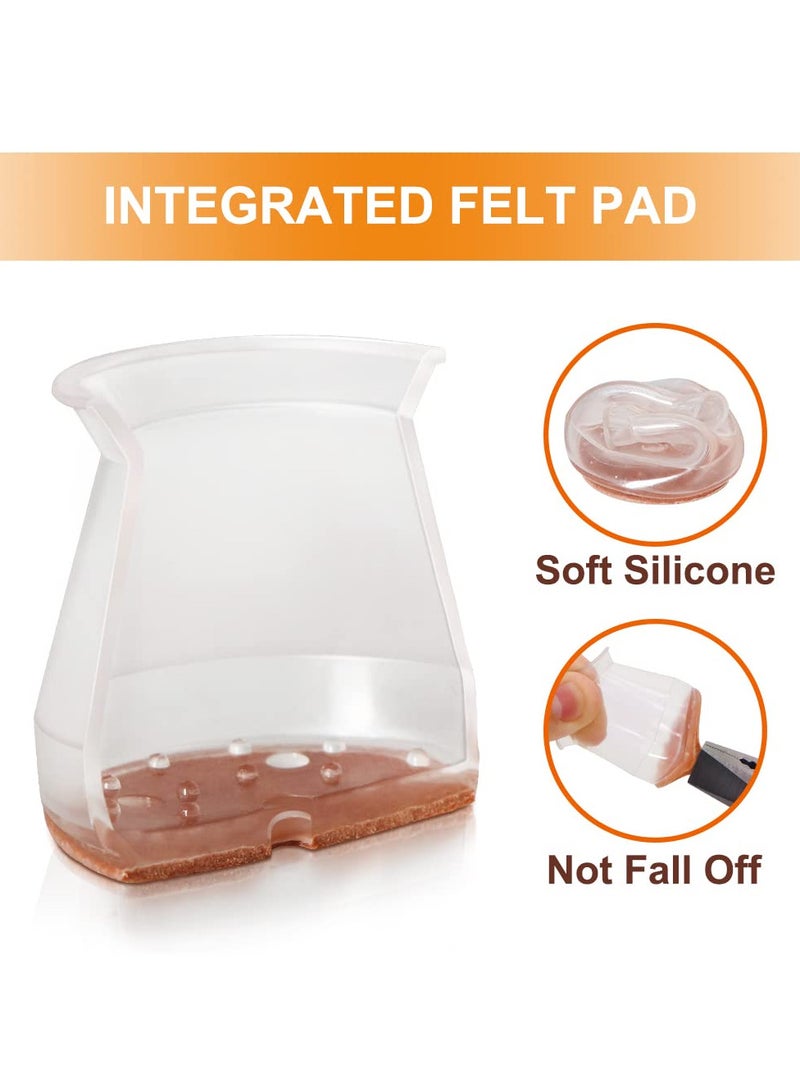 VIUAUAX 24 قطعة من واقيات أرجل الكراسي، وسادات أقدام الأثاث، وسادات أثاث مطاطية مانعة للانزلاق، وسادات حماية للأرضيات الخشبية، وسادات أقدام طاولة سميكة متعددة الوظائف مضادة للخدش، للأرضيات الخشبية الصلبة، أغطية سيليكون لحماية أرضيات البلاط الخشبية، وسادات من اللباد، أغطية أرجل الأثاث مانعة للانزلاق وتقلل الضوضاء (مناسبة لـ: 1.3 بوصة - 2 بوصة) - Image 3