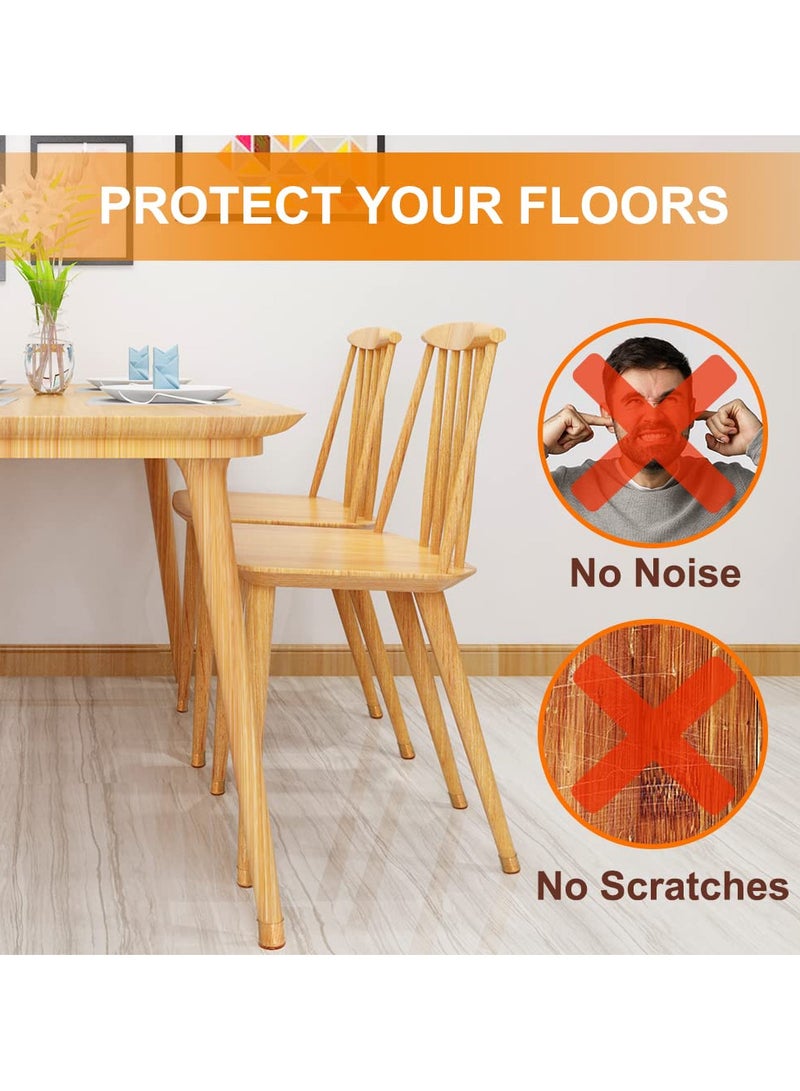 VIUAUAX 24 قطعة من واقيات أرجل الكراسي، وسادات أقدام الأثاث، وسادات أثاث مطاطية مانعة للانزلاق، وسادات حماية للأرضيات الخشبية، وسادات أقدام طاولة سميكة متعددة الوظائف مضادة للخدش، للأرضيات الخشبية الصلبة، أغطية سيليكون لحماية أرضيات البلاط الخشبية، وسادات من اللباد، أغطية أرجل الأثاث مانعة للانزلاق وتقلل الضوضاء (مناسبة لـ: 1.3 بوصة - 2 بوصة) - Image 4