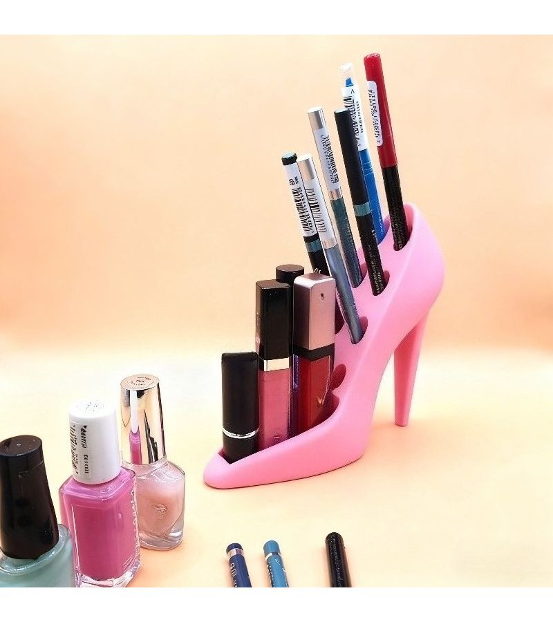 3D Printed High Heel Shoe Shape Creative Beauty Product Rack Pink Color Stylish Vanity Decoration Practical Gift For Women - Image 2