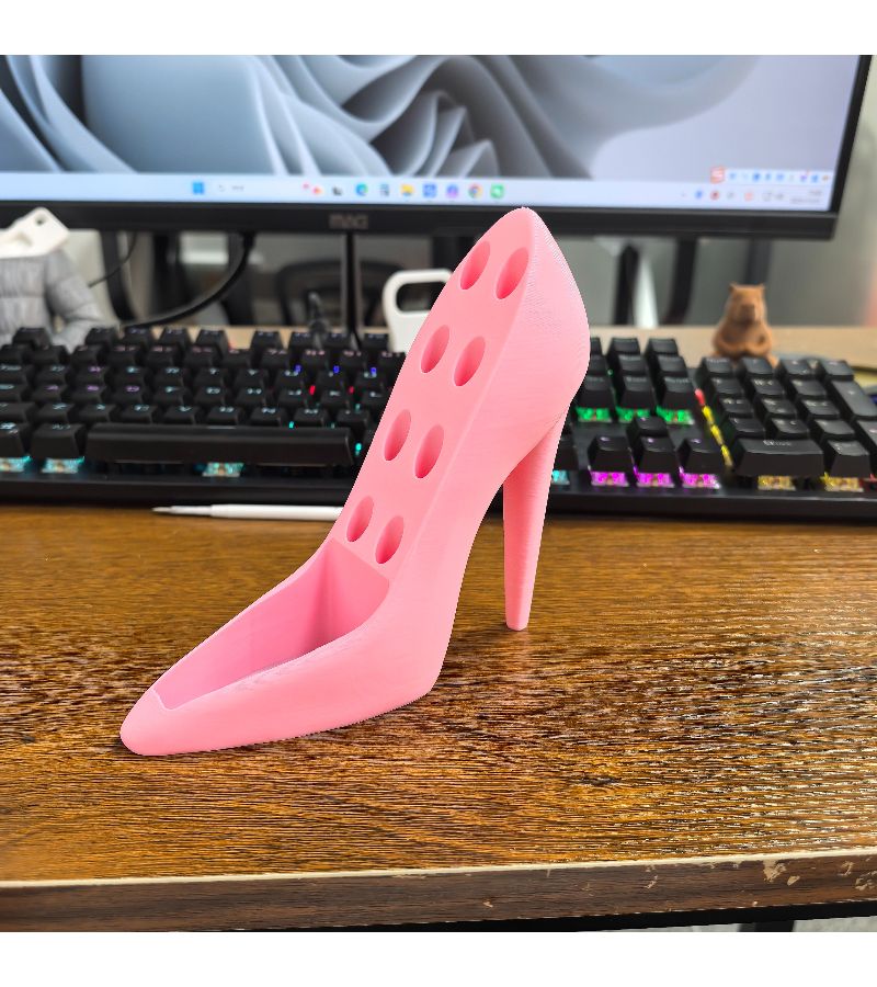 3D Printed High Heel Shoe Shape Creative Beauty Product Rack Pink Color Stylish Vanity Decoration Practical Gift For Women - Image 4