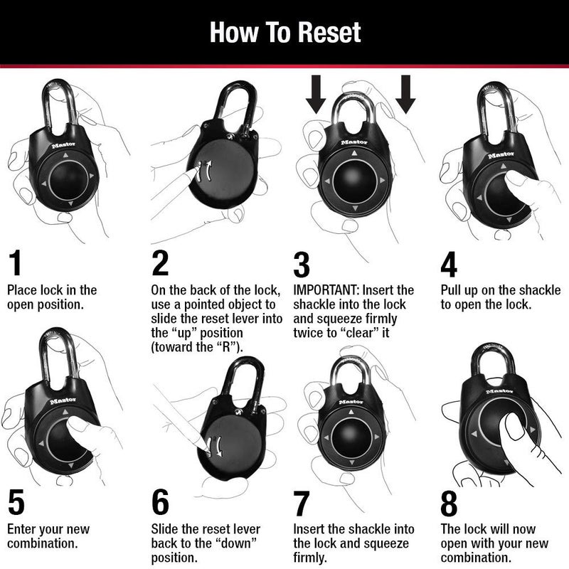 Master Lock 1500iD Set Your Own Directional Combination Padlock, Black - Image 5