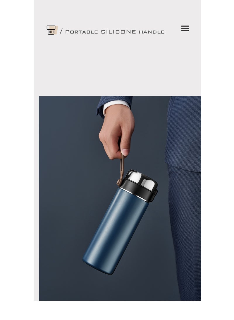 Tafuco Japanese Premium Quality Stainless Steel Water bottle- Thermos Bottle with tea infuser, Perfect Gift for Him and Her - 750ml – Blue Color - Image 4