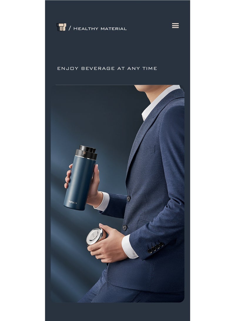 Tafuco Japanese Premium Quality Stainless Steel Water bottle- Thermos Bottle with tea infuser, Perfect Gift for Him and Her - 750ml – Blue Color - Image 5