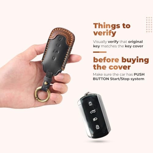 keyzone Dual Leather Car Key Cover for Tata Harrier 2026, Safari 2026, Sierra 2025, Curvv, Curvv EV Smart Key (Black-Brown) - Image 4