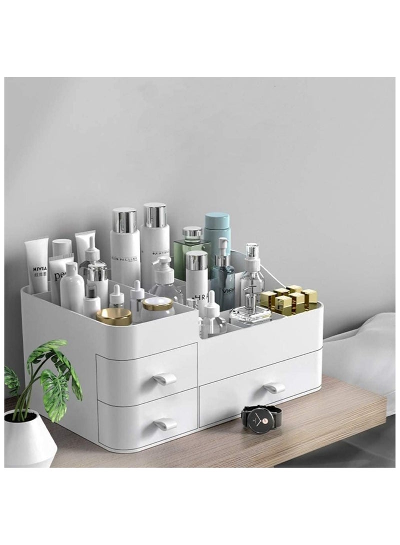 YelaJoy Makeup Organizer for Vanity, Large Countertop Organizer with Drawers, Cosmetics Storage for Skin Care, Brushes, Eyeshadow, Lotions, Lipstick,Nail Polish.Great for Dresser, Bathroom, Bedroom (White) - Image 3