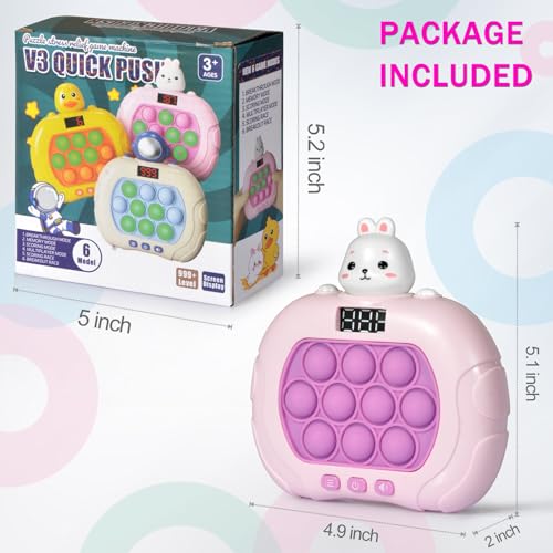 Blackma Fast Push Pop Game Light Up Fidget Toy for Kids Handheld Sensory Puzzle Game Easter Christmas Birthday Gifts for 312 Year Old Boys Girls Rabbit - Image 5