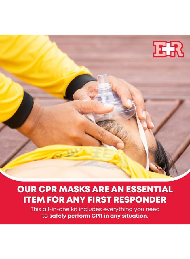 Ever Ready First Aid Adult and Infant CPR Mask Combo Kit with 2 Valves with Pair of Vinyl Gloves & 2 Alcohol Prep Pads - Red - Image 2