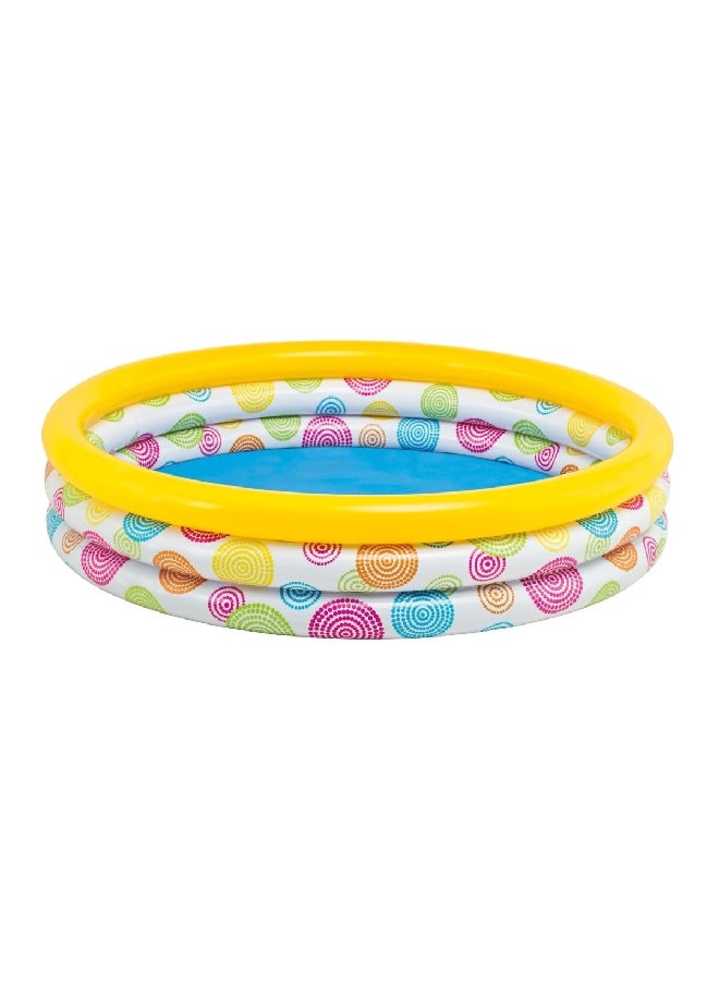 INTEX 3 Ring Round Inflatable Rainbow Kiddie Pool Muticolour 330 L 58439  - Image 1