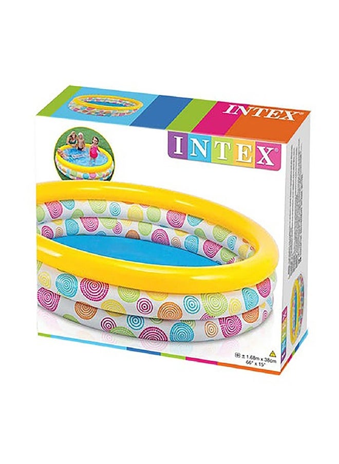 INTEX 3 Ring Round Inflatable Rainbow Kiddie Pool Muticolour 330 L 58439  - Image 3