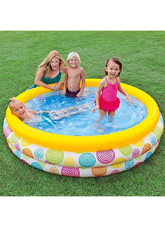 INTEX 3 Ring Round Inflatable Rainbow Kiddie Pool Muticolour 330 L 58439  - Image 2