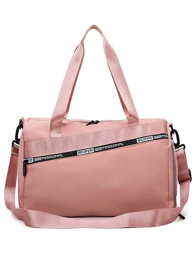 STESHWK Gym Bag for Women and Men, Small Duffel Bag for Sports, Gyms and Weekend Getaway, Waterproof Dufflebag with Shoe and Wet Clothes Compartments, Lightweight Carryon Gymbag (Pink) - Image 1