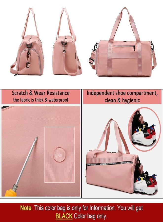 STESHWK Gym Bag for Women and Men, Small Duffel Bag for Sports, Gyms and Weekend Getaway, Waterproof Dufflebag with Shoe and Wet Clothes Compartments, Lightweight Carryon Gymbag (Pink) - Image 5