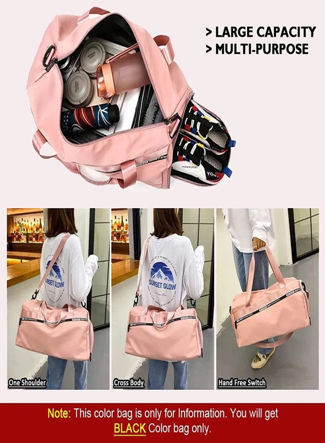 STESHWK Gym Bag for Women and Men, Small Duffel Bag for Sports, Gyms and Weekend Getaway, Waterproof Dufflebag with Shoe and Wet Clothes Compartments, Lightweight Carryon Gymbag (Pink) - Image 4