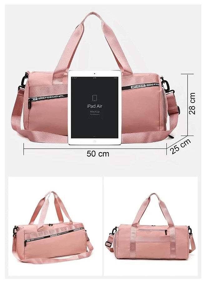 STESHWK Gym Bag for Women and Men, Small Duffel Bag for Sports, Gyms and Weekend Getaway, Waterproof Dufflebag with Shoe and Wet Clothes Compartments, Lightweight Carryon Gymbag (Pink) - Image 2