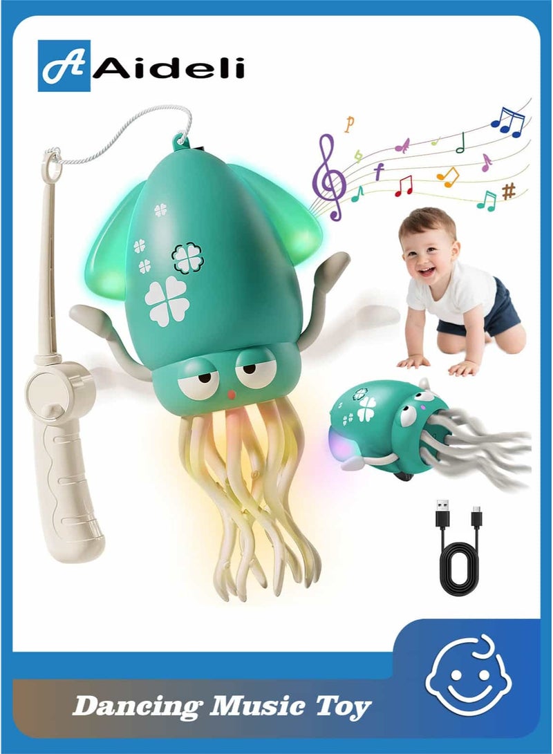 أديلي لعبة أخطبوط راقصة كهربائية – لعبة زحف ووقت البطن للأطفال والرضع، لعبة تفاعلية متحركة للأولاد والبنات - Image 1