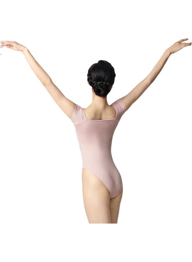 Sansha Ballet Leotard For Women, Dance Practice Outfit, High-Elasticity Short-Sleeve One-Strap Bodysuit, Pink, Size L - Image 3
