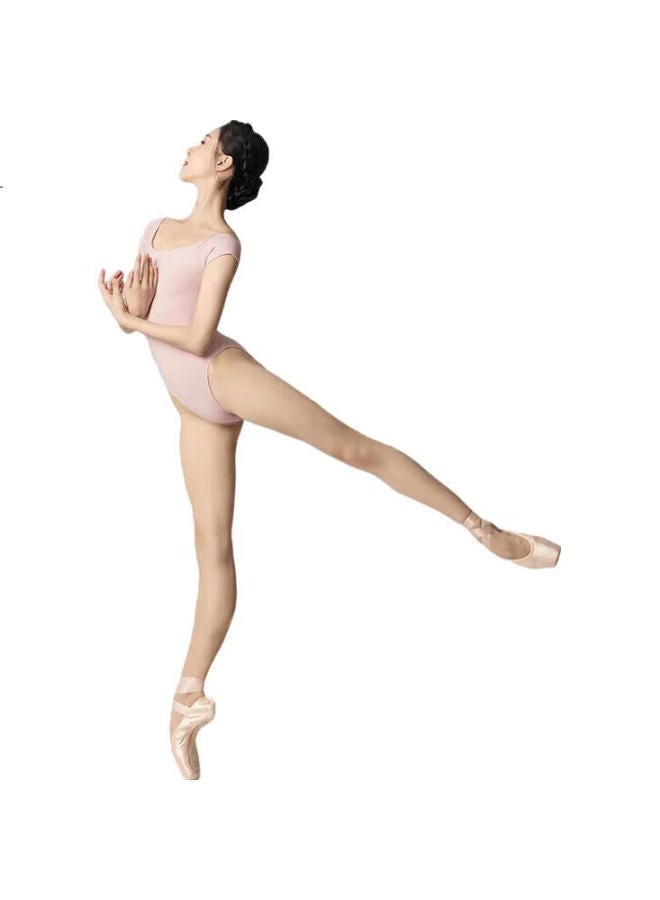 Sansha Ballet Leotard For Women, Dance Practice Outfit, High-Elasticity Short-Sleeve One-Strap Bodysuit, Pink, Size L - Image 1
