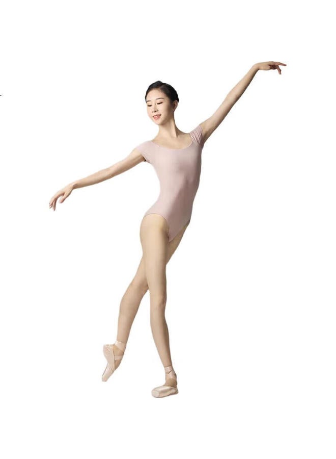 Sansha Ballet Leotard For Women, Dance Practice Outfit, High-Elasticity Short-Sleeve One-Strap Bodysuit, Pink, Size L - Image 2