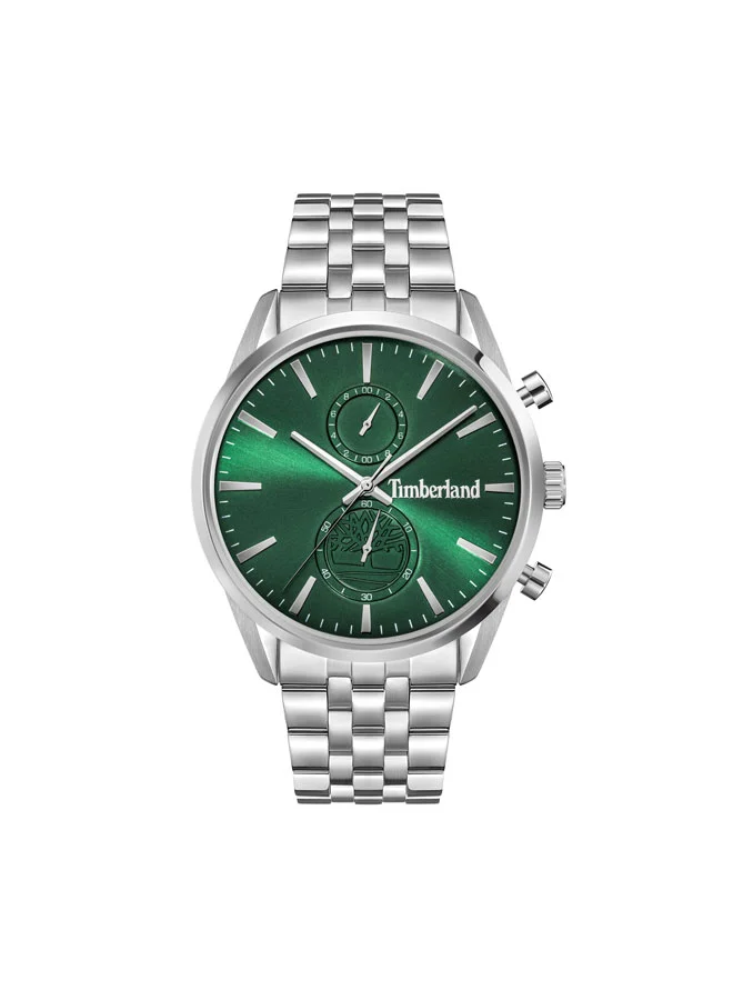 Timberland Sheepscot Green Dial Stainless Steel Bracelet Analog Watch for Men, 43mm