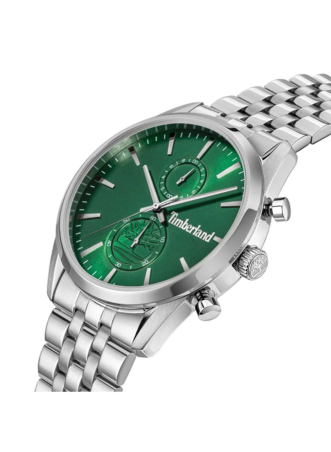 Timberland Sheepscot Green Dial Stainless Steel Bracelet Analog Watch for Men, 43mm