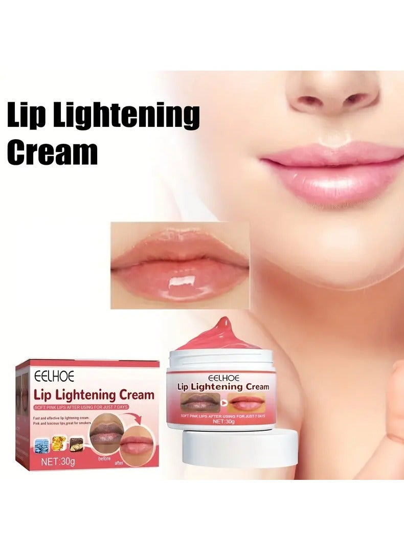 EELHOE كريم تفتيح الشفاه 30 جرام مرطب أحمر شفاه لتهدئة الجفاف والتشقق، الشفاه، ترطيب الشفاه، تنعيم خطوط الشفاه، أحمر شفاه - Image 3