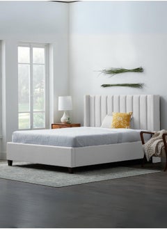 Bed and Mattress Zone Audrey Tufted Upholstered Bed 200x120 Double Size White Color 