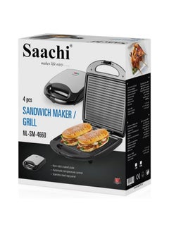 Sachi Saachi 4 Piece Sandwich Maker And Grill - Black, NL-SM-4660  - Image 4