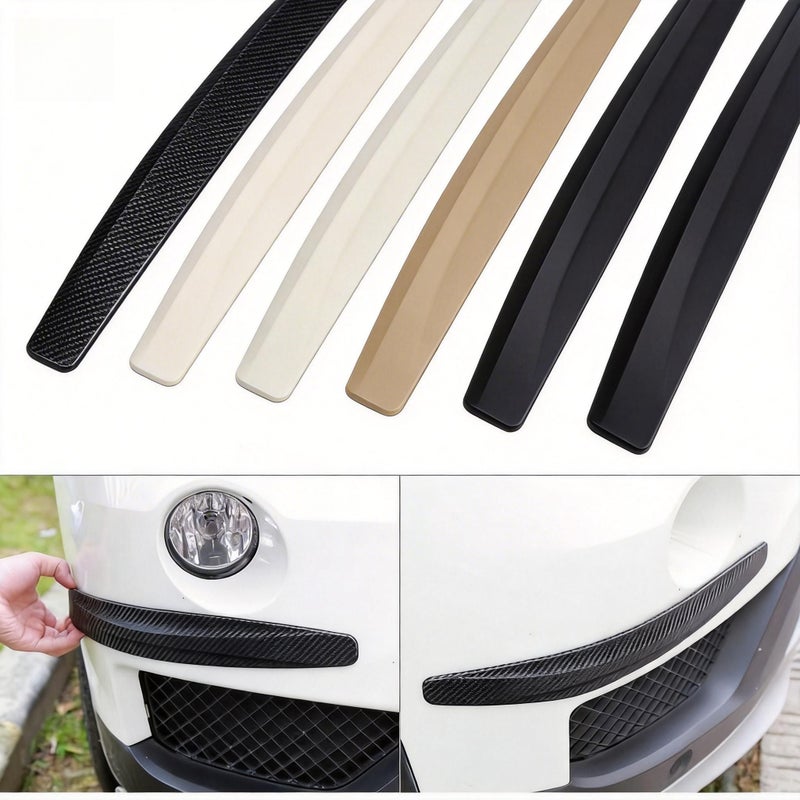 4Pcs Carbon Fiber Pattern Car Bumper Guard Strips Scratch Protection For Sedans SUVs - Image 5