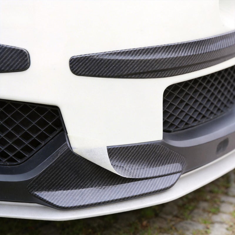 4Pcs Carbon Fiber Pattern Car Bumper Guard Strips Scratch Protection For Sedans SUVs - Image 1