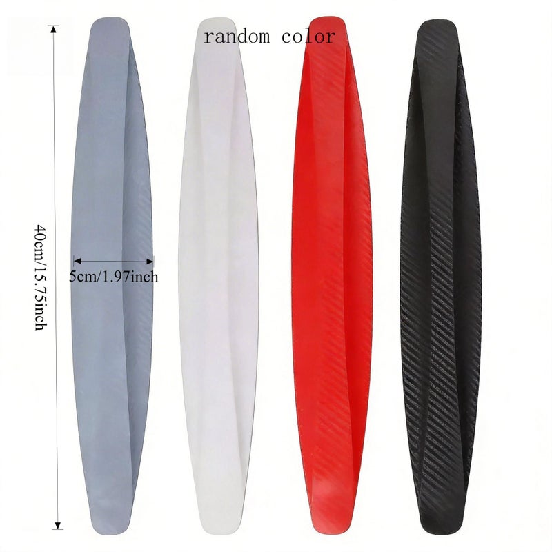 4Pcs Carbon Fiber Pattern Car Bumper Guard Strips Scratch Protection For Sedans SUVs - Image 3