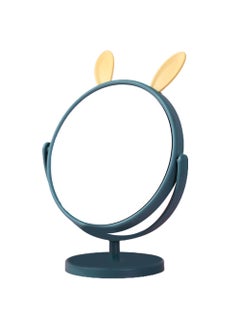 SIYANSHU SIYANSHU Desktop Round Cosmetic Cute Ear Shape 360 Degrees Rotation Hand Makeup Mirror with Stand HD Makeup Mirror Tabletop Mounting Magnifying Portable Folding Travel for Office DeskVanityBedroomCamping HomeRabbit Ears Green1 Piece  - Image 1