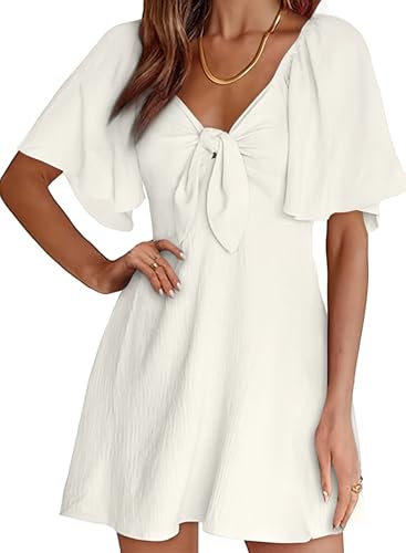 Dokotoo White Fall Dress Cocktail Dresses for Women 2025 Summer Casual Wedding Guest Slimming Italian Dress Women's Clothing Fashion Sexy V Neck Party Elegant Outfits Clothes Beach Dresses Mini - Image 5