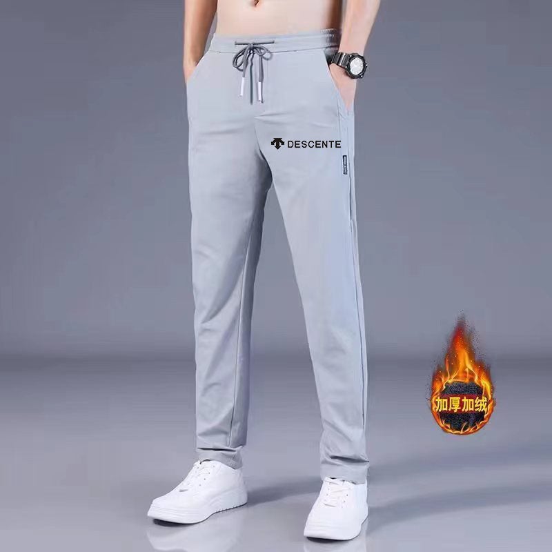 Pants Men'S Casual Pants Korean Style Trendy Straight Loose Fleece-Lined Thick Stretch Sports Trousers - Image 4