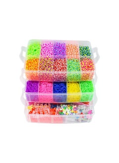 Goolsky Rubber Band Bracelet Kit - 4800+ Loom Bracelet Making Kit Rubber Loom Bands Refill Set 15Colors Bands Friendship Bracelet Making Kit DIY Craft Gift