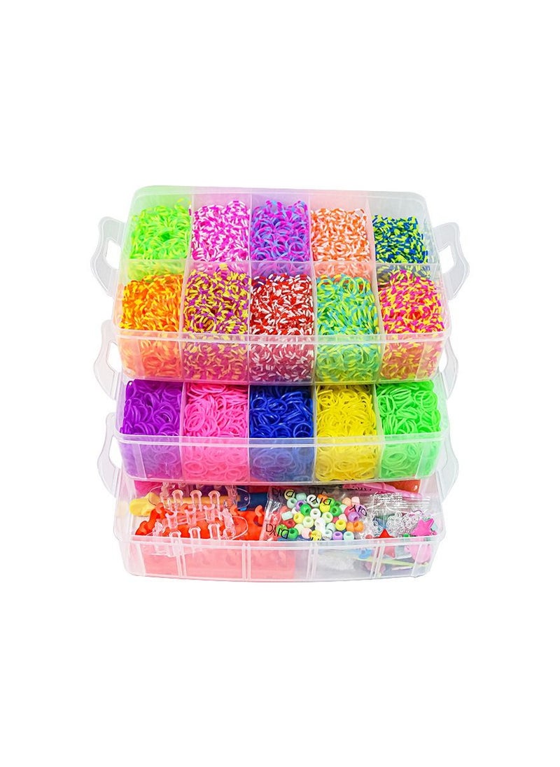Goolsky - Goolsky Rubber Band Bracelet Kit - 4800+ Loom Bracelet Making Kit Rubber Loom Bands Refill Set 15Colors Bands Friendship Bracelet Making Kit DIY Craft Gift - Image 1