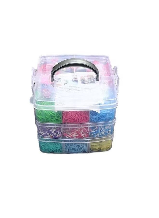 Goolsky - Goolsky Rubber Band Bracelet Kit - 4800+ Loom Bracelet Making Kit Rubber Loom Bands Refill Set 15Colors Bands Friendship Bracelet Making Kit DIY Craft Gift - Image 1