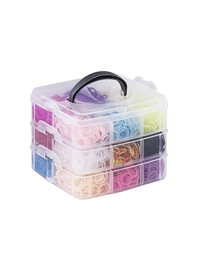 Goolsky - Goolsky Rubber Band Bracelet Kit - 4800+ Loom Bracelet Making Kit Rubber Loom Bands Refill Set 15Colors Bands Friendship Bracelet Making Kit DIY Craft Gift - Image 1
