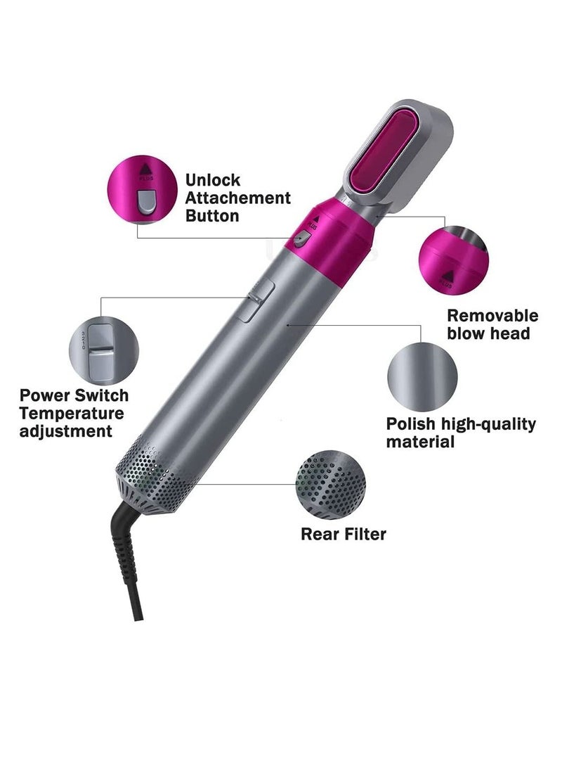 Generic 5 in 1 Hair Dryer Brush with Hair Volumizer,Hot Air Brush,Scalp Massager,Curler and Straightener for Women Hair Styling  - Image 3