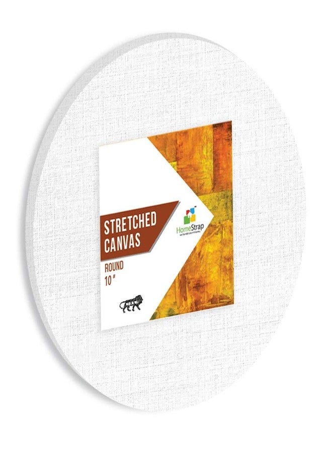 Homestrap Primed Cotton Pre Stretched Round Canvas with Wooden Frame (10 Inch (1 Piece)) - Image 1