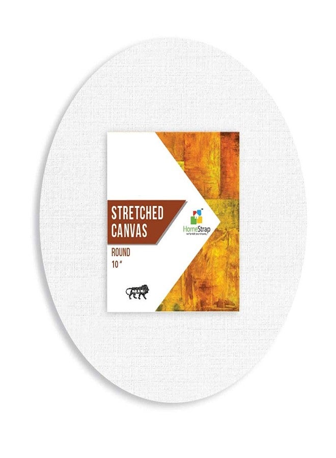 Homestrap Primed Cotton Pre Stretched Round Canvas with Wooden Frame (10 Inch (1 Piece)) - Image 4