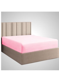 دوناتيلا شرشف مطاط سادة مقاس كوين مايكروفايبر قطعة واحدة 160×203+30 سم روز  - Image 1