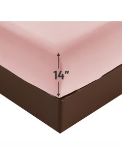 دوناتيلا شرشف مطاط سادة مقاس كوين مايكروفايبر قطعة واحدة 160×203+30 سم روز  - Image 2