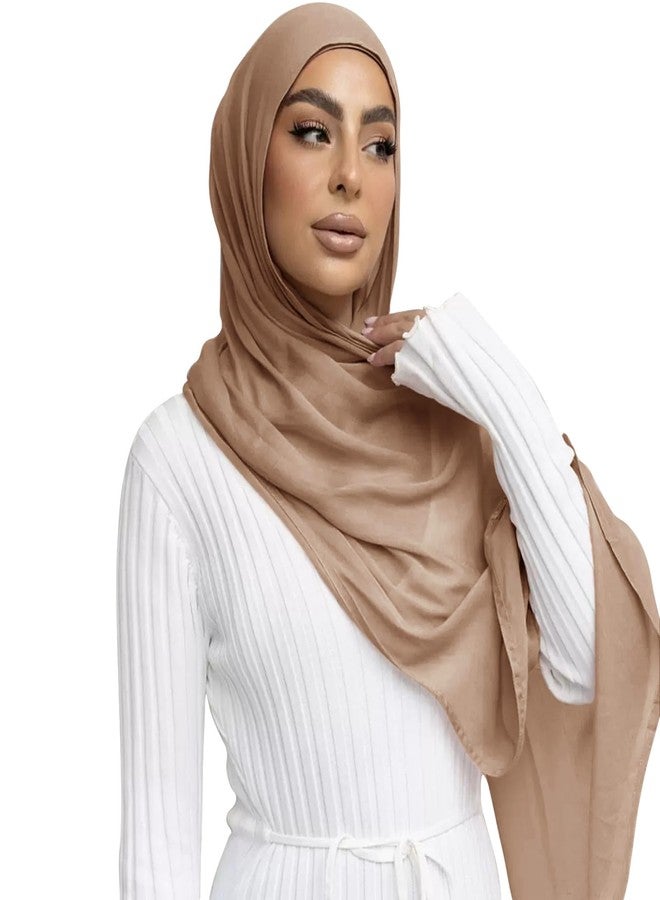 Piewag Viscose Hijab Scarf for Women Muslim Cotton Jersey Hijab Fashion Long Scarf Shawls, Camel, One size - Image 1