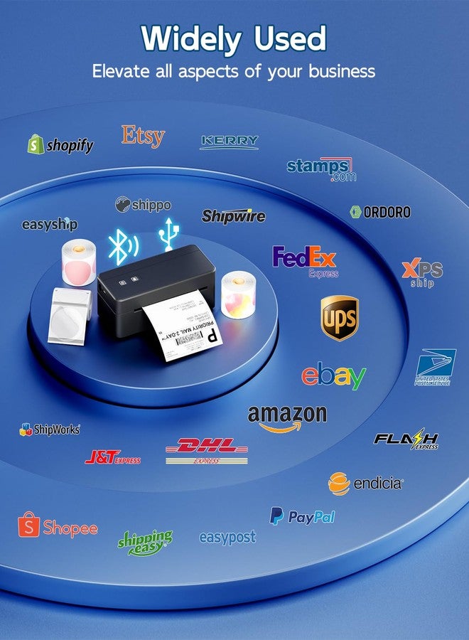 LabelCreate Bluetooth Thermal Shipping Label Printer, 4x6 Thermal Label Printer for Small Business, 2410BT Wireless Label Printers Compatible with iOS Android & PC, Widely Used for Ebay, USPS, Tiktok - Image 5